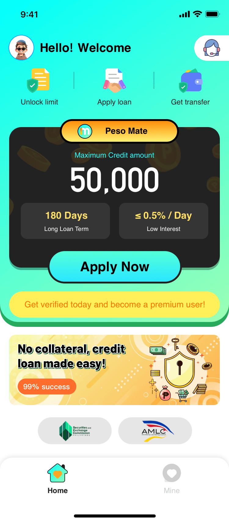 Peso Mate App Screenshot